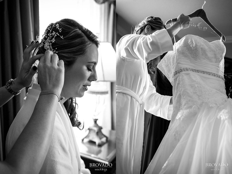 Bride getting ready