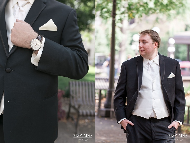 Groom waits to see the bride for her first look