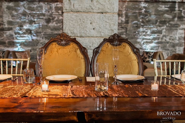 Head table at the wedding reception