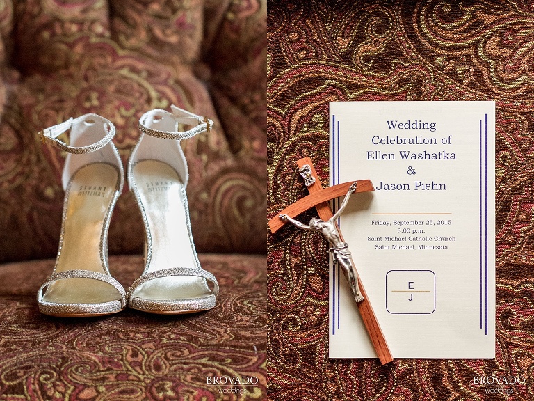 Peach and Navy themed wedding with  stunning details shot at the Minneapolis Event Center in Minneapolis, MN shoes