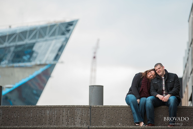 Sweet downtown Minneapolis enagement couple