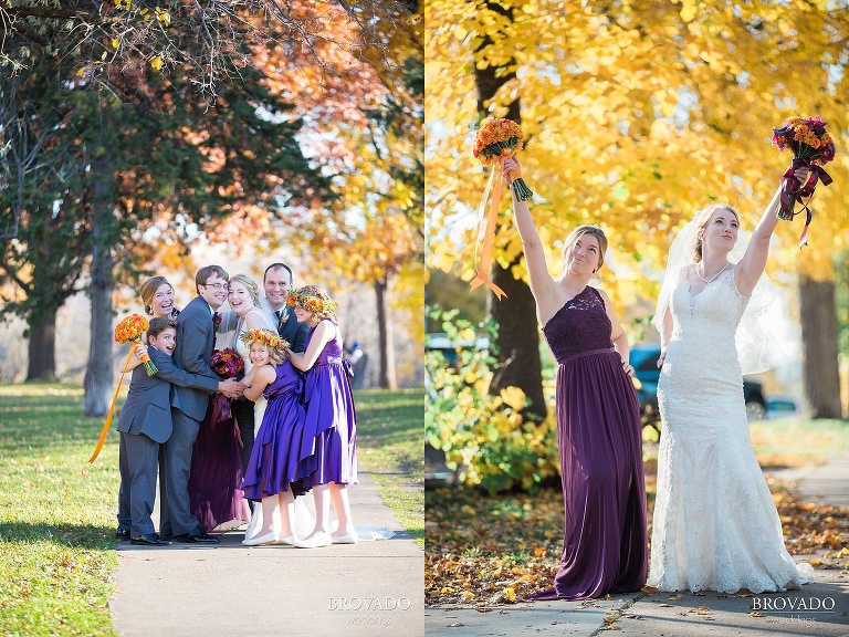 Small, Intimate, autumm themed wedding at the historic gale mansion located in Minneapolis, MN with lots of orange and pink details