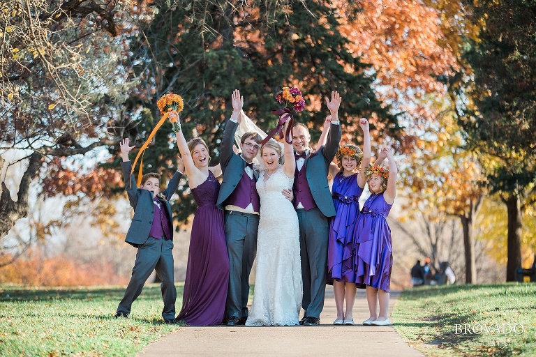 Small, Intimate, autumm themed wedding at the historic gale mansion located in Minneapolis, MN with lots of orange and pink details