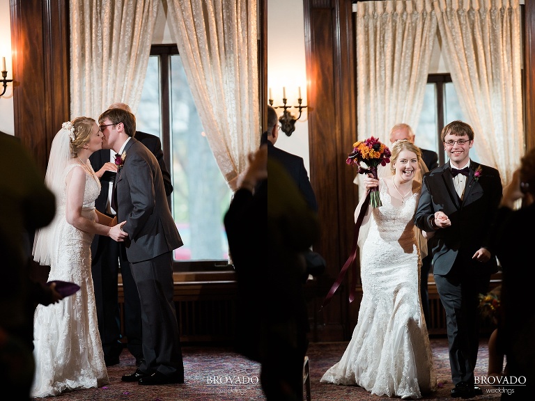 Small, Intimate, autumm themed wedding at the historic gale mansion located in Minneapolis, MN with lots of orange and pink details