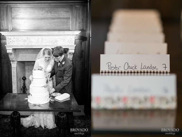 Small, Intimate, autumm themed wedding at the historic gale mansion located in Minneapolis, MN with lots of orange and pink details