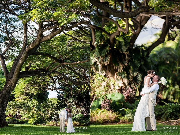 Dreamy Hawaii wedding shot on the shores of Maui by Preston Palmer from Brovado Weddings