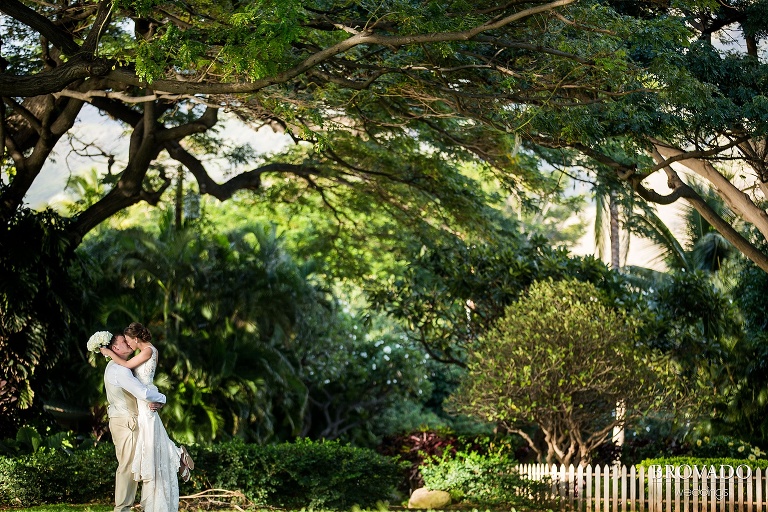 Dreamy Hawaii wedding shot on the shores of Maui by Preston Palmer from Brovado Weddings