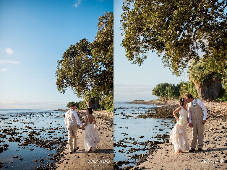 Dreamy Hawaii wedding shot on the shores of Maui by Preston Palmer from Brovado Weddings