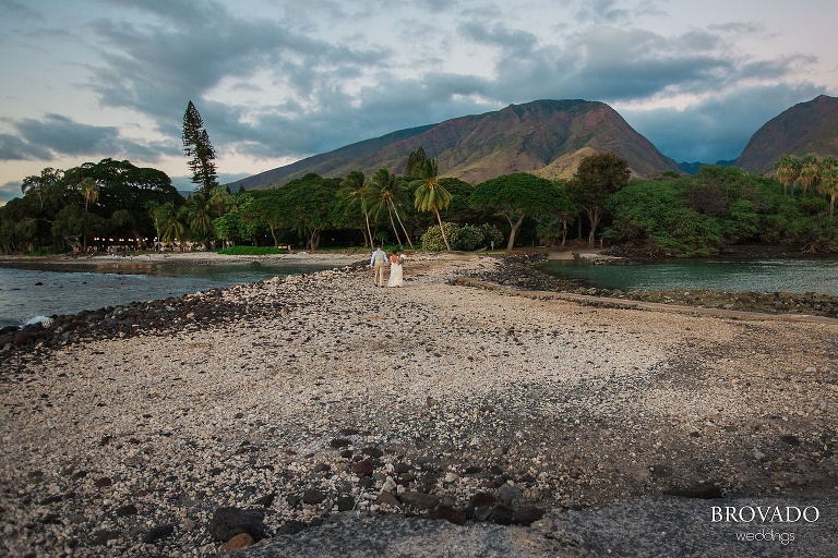 Dreamy Hawaii wedding shot on the shores of Maui by Preston Palmer from Brovado Weddings