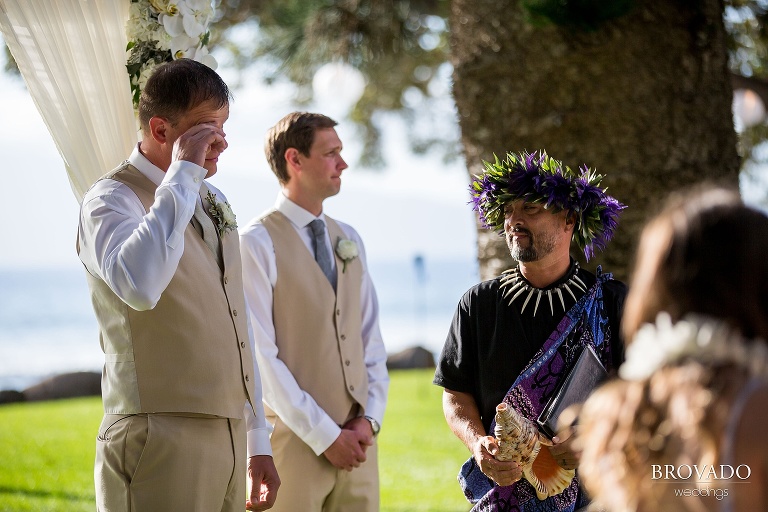 Dreamy Hawaii wedding shot on the shores of Maui by Preston Palmer from Brovado Weddings