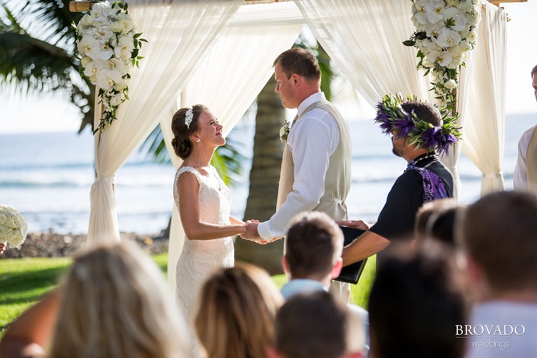 Dreamy Hawaii wedding shot on the shores of Maui by Preston Palmer from Brovado Weddings