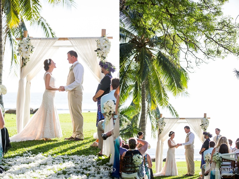 Dreamy Hawaii wedding shot on the shores of Maui by Preston Palmer from Brovado Weddings