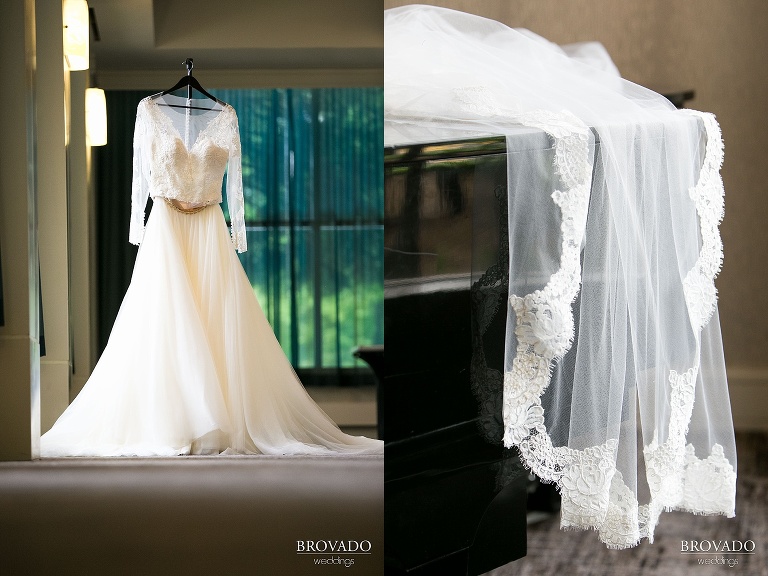 Detail of bride's dress