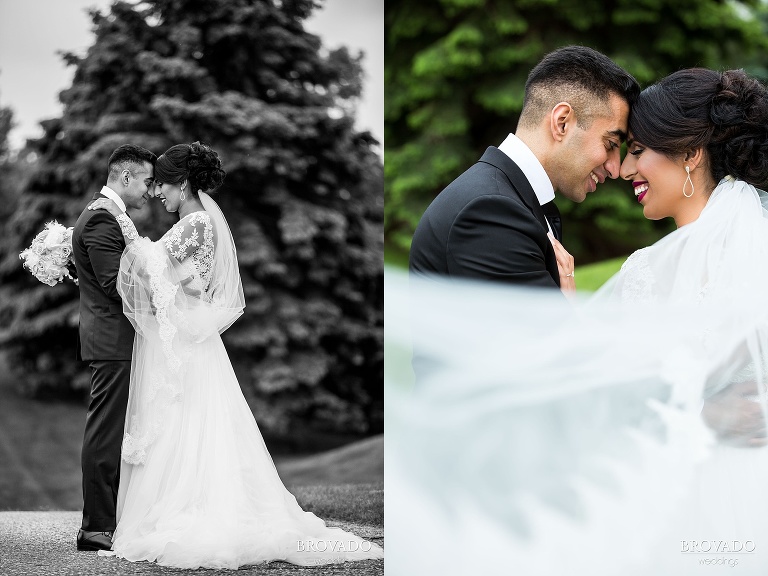 Photo of bride and groom on wedding day