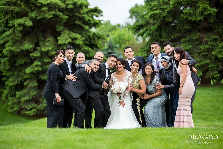 Goofy wedding party photos
