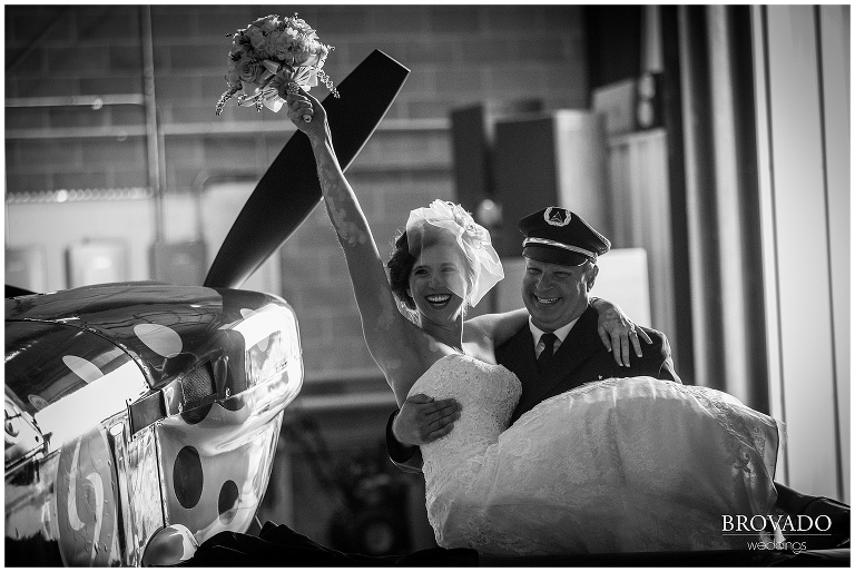 airplane themed wedding, airport, hanger, wedding photographer, pilots, themed weddings, brovado wedding 