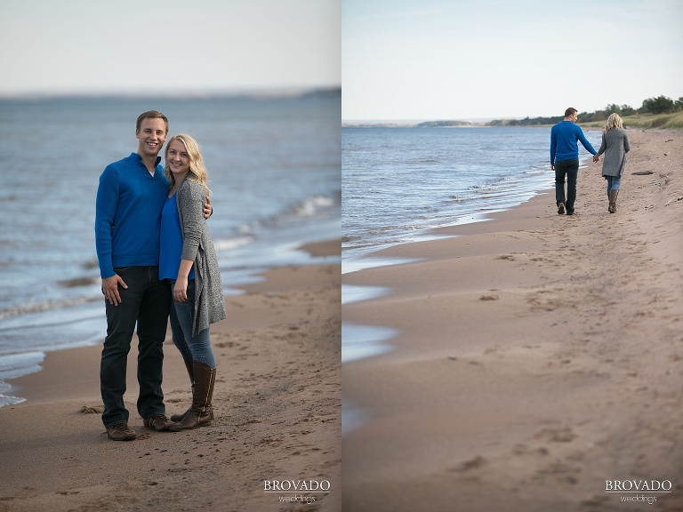 Duluth engagement photos, lake superior engagement shoot, engagement photos on the lake