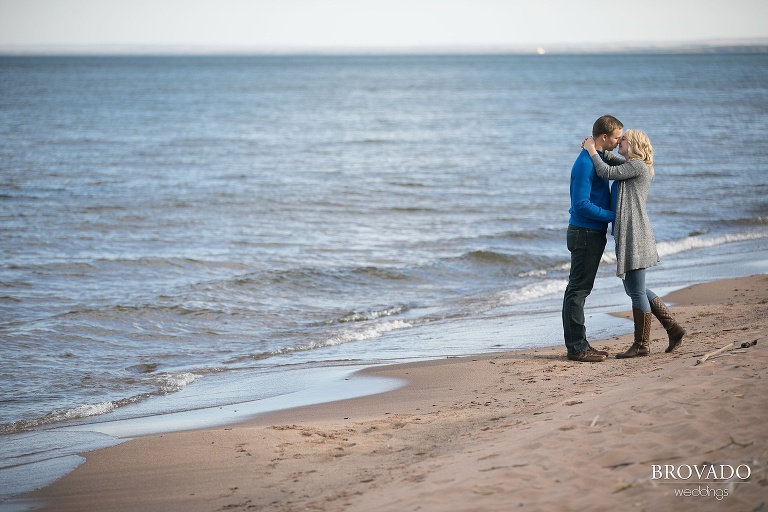 Duluth engagement photos, lake superior engagement shoot, engagement photos on the lake