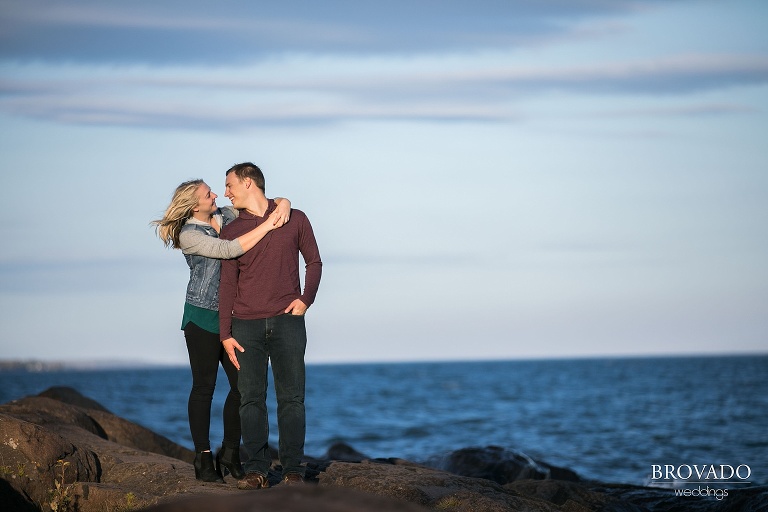 Duluth engagement photos, lake superior engagement shoot, engagement photos on the lake