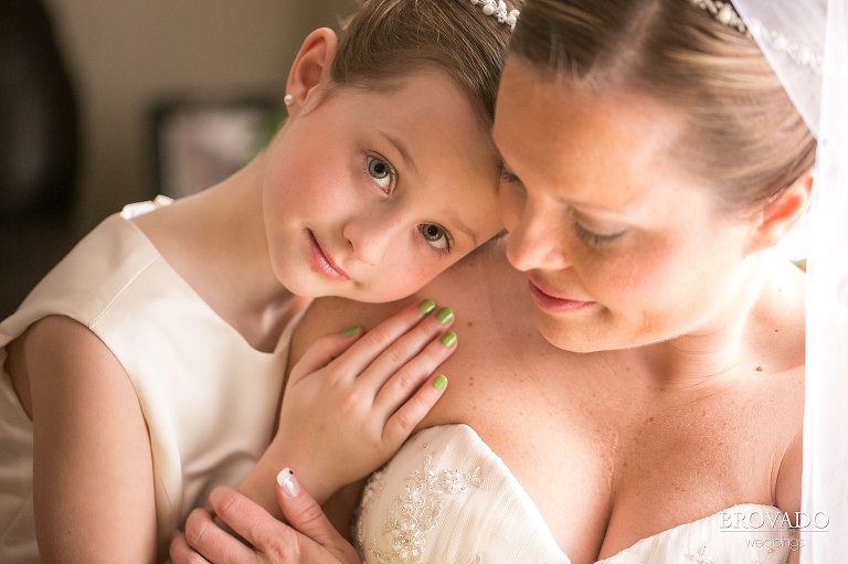 Heidi's daughter leaning on her shoulder
