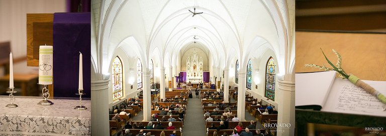 Purple and green accented church