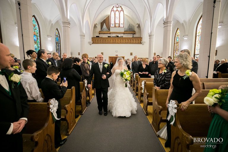 Heidi's father walking her down the aisle