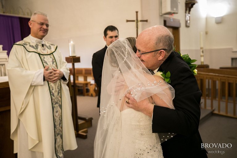 Heidi's father giving her away