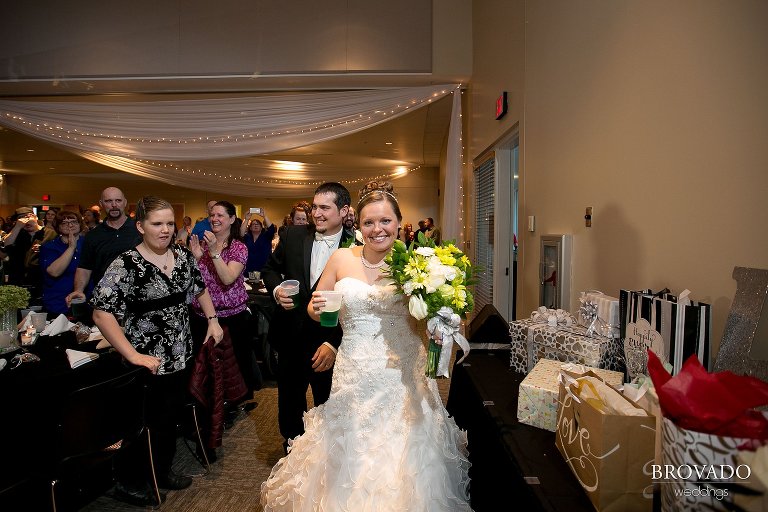 Heidi and Tony dancing in with green beer
