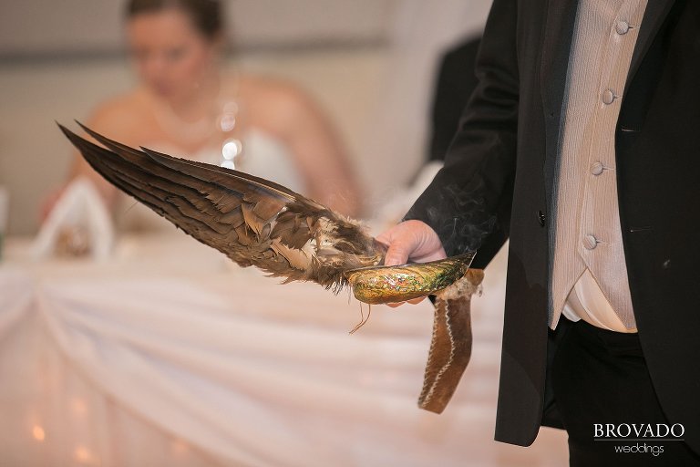 Father of the groom performing indigenous wedding ceremony