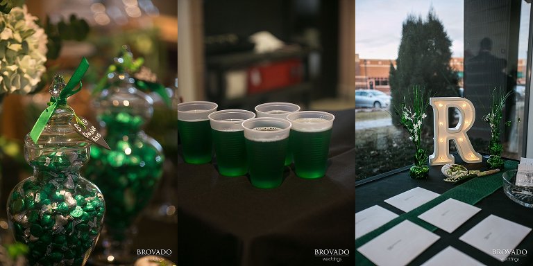 Green beer and reception details