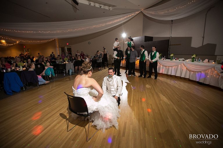 Tony doing garter toss