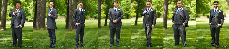 Groomsmen in grey suits