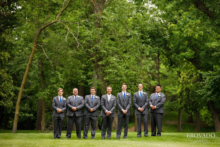 Groomsmen laughing together