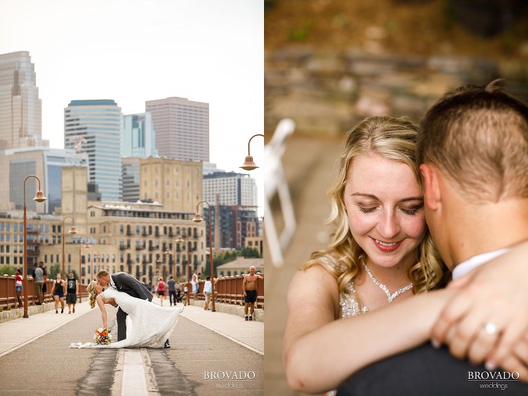 Stone arch bridge dip