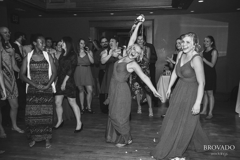 Bridesmaid with bouquet