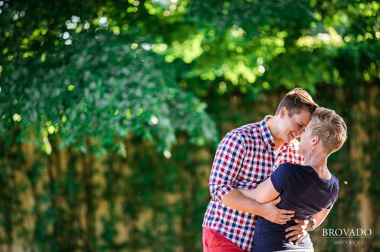 Candid same sex engagement