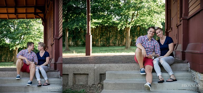 Cil and Anna smiling with their heads together