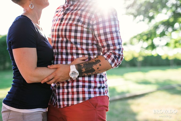 Closeup of Cil holding Anna