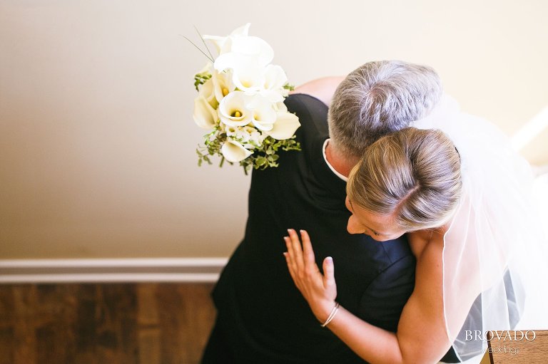 Annie and her dad hugging