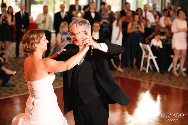 Annie and her father dancing