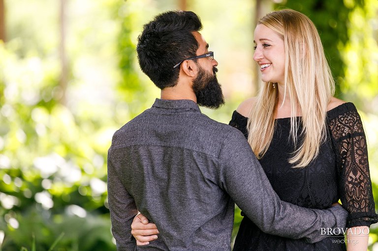 Ajit and Jenna smiling at each other