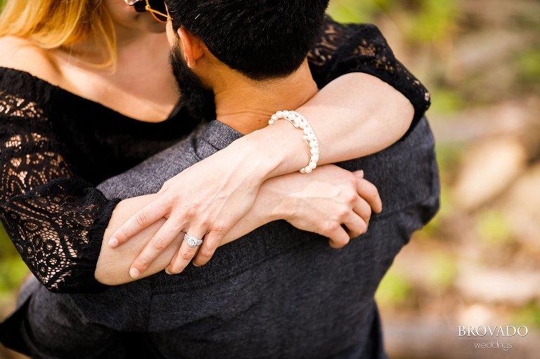 Closeup of Jenna's wedding ring