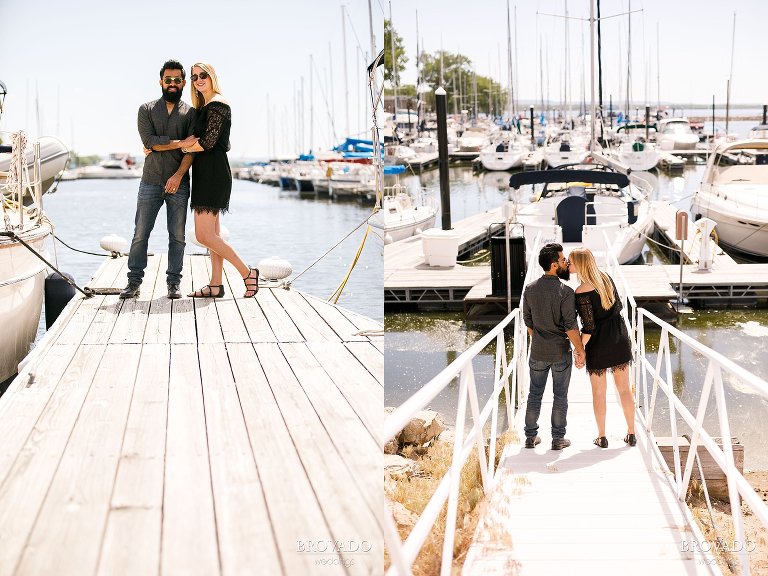 Bright marina engagement