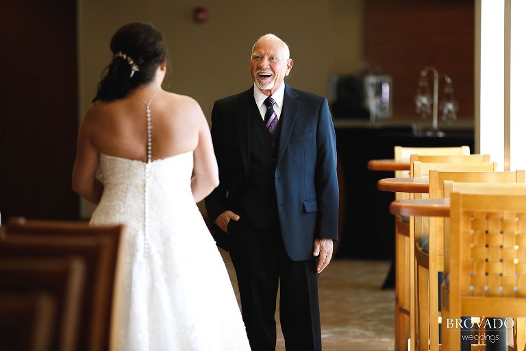 Daniel smiling at his bride