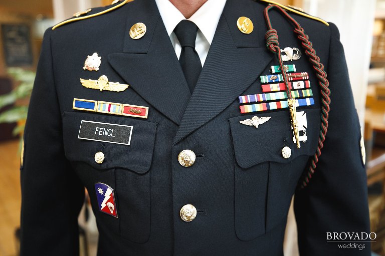 Closeup of army pins