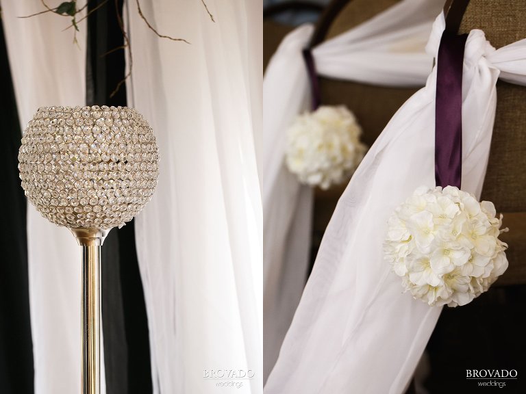 Bright silver wedding decorations
