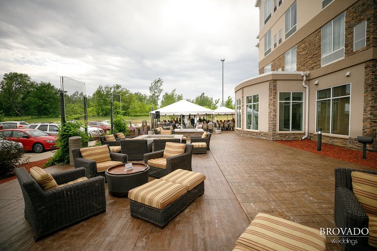 Iowa wedding under outdoor tent