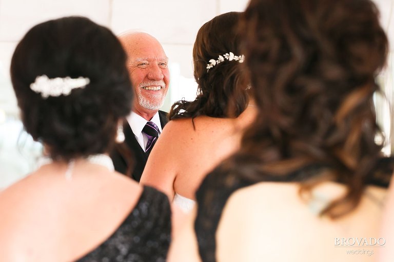 Daniel smiling during wedding ceremony