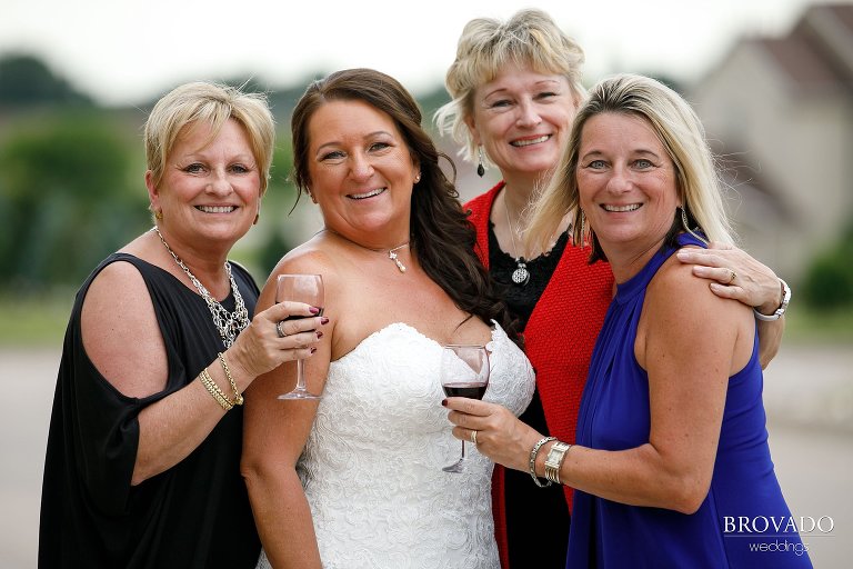 Sally posing with her girlfriends