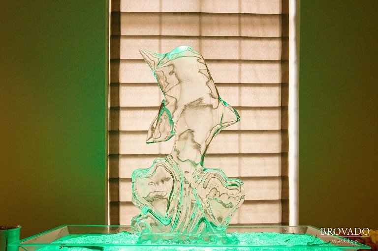 Dolphin ice sculpture